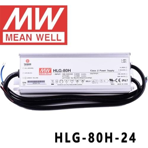 Original Mean Well HLG-80H-24 for Street/high-bay/greenhouse/parking meanwell 80W Constant Voltage Constant Current LED Driver