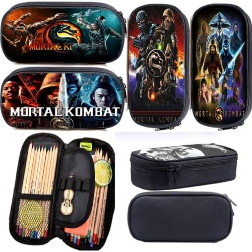 Movie Game Mortal Kombat Pencil Bags High Quality Pencil Cases Canvas Cosmetic Bags Office School Pen Bag Anime Stationery Bags