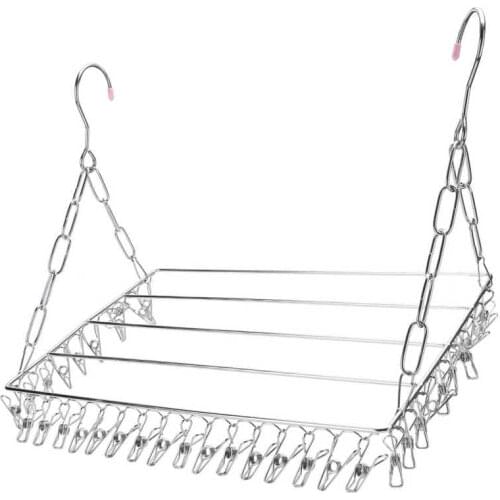 Hanging Drying Rack Multifunctional Drying Rack Drying Rack With 36 Clips for Drying Poles Floor‑to‑ceiling Window Balconies