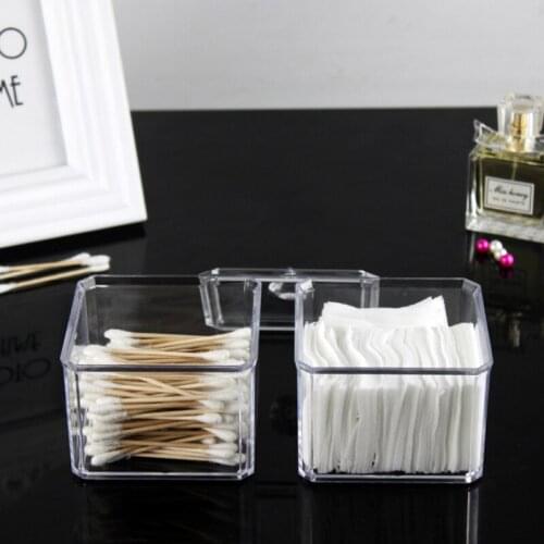 1/2/3 Layer Transparent Makeup Organizers Cosmetic Storage Box Desktop Cotton Swabs Cosmetic Make Up Organize Case