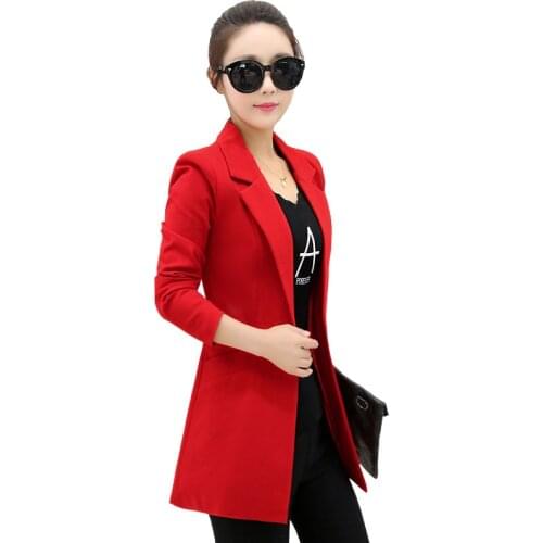 Hot Sale Women Blazers Jackets New Spring Autumn Casual Office Women Suits Slim Solid Female Jacket Plus Size Coat