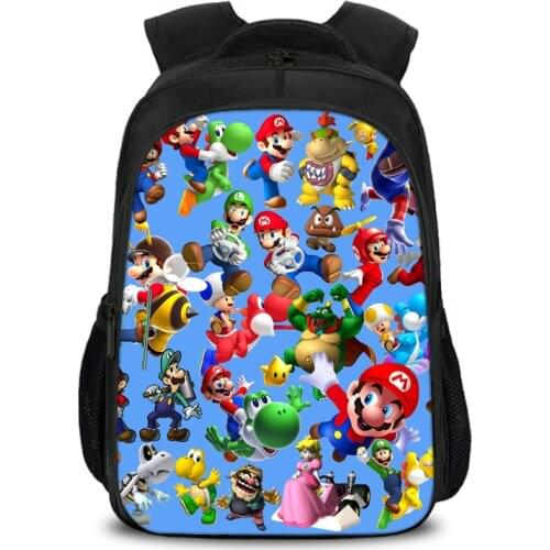 New Children School Bags Cartoon Mario Printing Backpacks For Boys Girls Mario Bros Students Mochila infantil Gifts