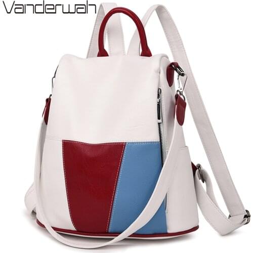 2021 Anti-theft Women Leather Backpack Female School Shoulder Bags For Women Travel Ladies Bagpack Mochilas Feminina Preppy Sac