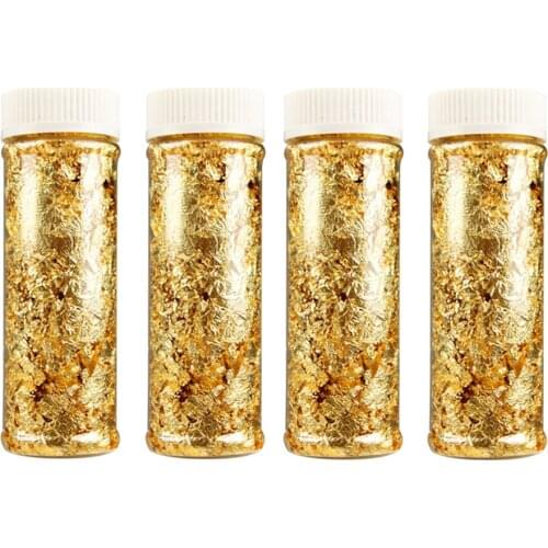 Free Shipping Grade Genuine Gold Leaf Schabin Flakes 2g 24K Gold Decorative Dishes Chef Art Cake Decor Chocolates Tools