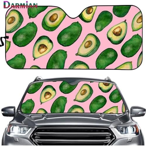 DARMIAN Avocado Fruit Pattern Design Protect Car Interior Fold-up Sunshade for Windshields UV Sun Car Windshield Sun Shade 2021