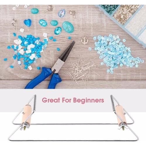 1 set Stainless Steel Weaving Beading Loom Set Bracelets Necklaces DIY Handmade Knitting Machine Wood