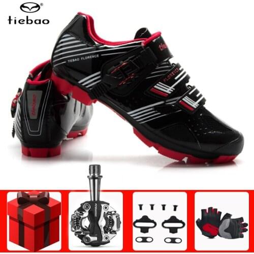 Tiebao Cycling Shoes add Pedal set MTB Mountain Bike Auto-lock Bicycle Riding Men Sneakers Women Non-slip Zapatos de ciclismo