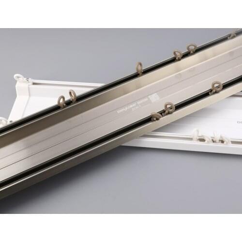 High Load-Bearing Curtain Track Ivory White Champagne Mute Pulley Curtain Accessories Aluminum Alloy Curtain Rod