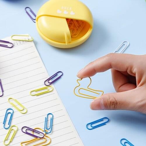 25 Pieces / Box Paper Clip Creative Candy Color Special Shaped Cartoon Color Metal Paper Clip Cute Bookmark Office Stationery