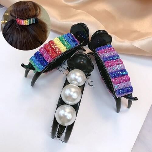 Women Hair Accessories Korean Hair Clips for Girls Faux Pearls Crab Hair Claws Makeup Hairpins Multicolor Hairgrips Barrettes