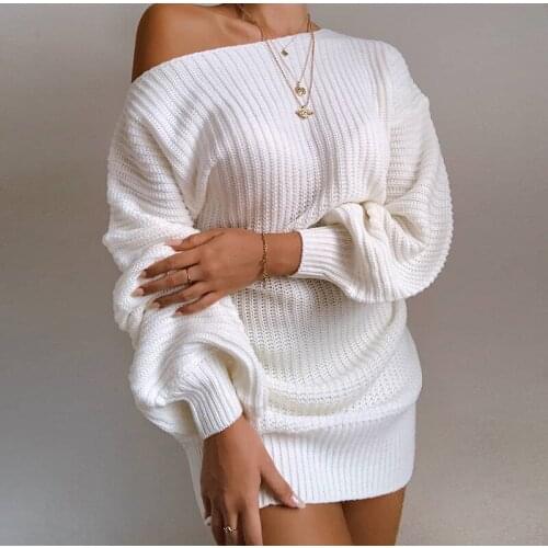Autumn Winter 2021 New Top Womens Sweater Fashion Casual Long Sleeve O-neck White Pink Loose Pullover Plus Size 3xl Tops Femme