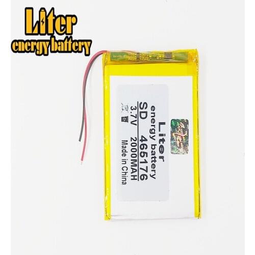 1pcs [SD] 465176 3.7V 455075 2000mAH Polymer lithium ion / Li-ion battery for TOY,POWER BANK,GPS,mp3,mp4,cell phone,speaker