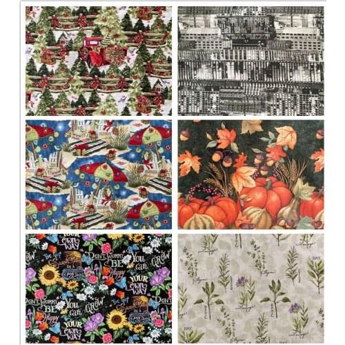 100x108cm Christmas pumpkin vintage flowers cotton Fabric For Sewing Fat Quarter Quilting Patchwork girls clothes skirt hat