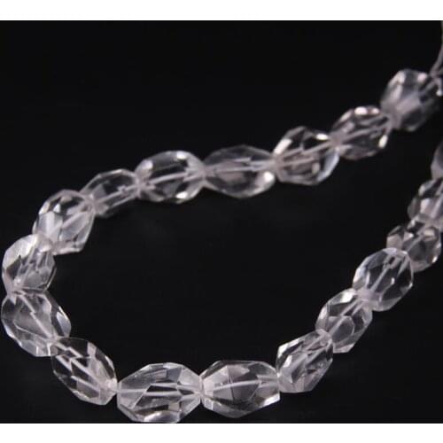 15.5"/strand Natural Clear Crystal Faceted Nugget Loose Beads,Raw Quartz Gems Cut Nugget Pendants Craft Necklace Jewelry Making