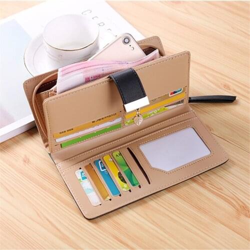 2020 Women Wallet PU Leather Zipper Hollow Leaves Coin Purse Card Holders Female Long Clutch Wallet Rfid Luxury Handbag