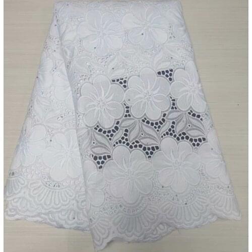 5yards swiss lace fabric 2021 high quality lace africcan cotton dry embroidery fabris latest nigerian lace brode dubai style