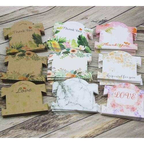 50pcs flower pattern Hair Clip Card Multi styles Newest Design hair ornaments package card DIY Thank you marbling jewelry tag