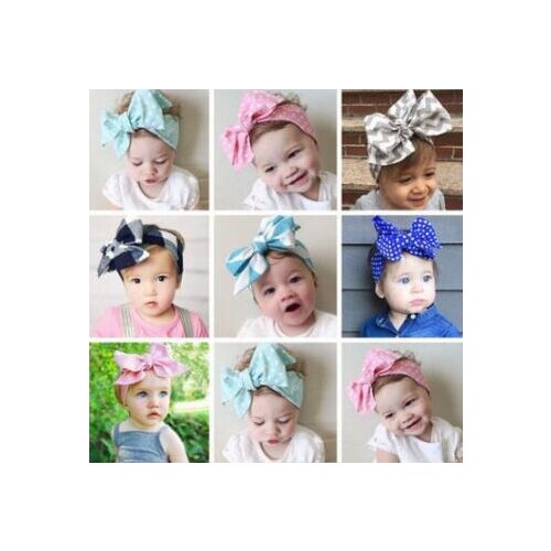 60pcs/lot DIY Multi Cotton Fabric Bowknot Baby Headband Cartoon Bowknot Head Bands Hair Styling Tools Hair Accessories HA750