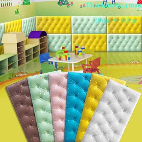 60x30cm Self-Adhesive 3D Three-Dimensional Wall Stickers Thicken Tatami Anti-Collision ChildrenS Bedroom Bed Soft Cushion 4mm