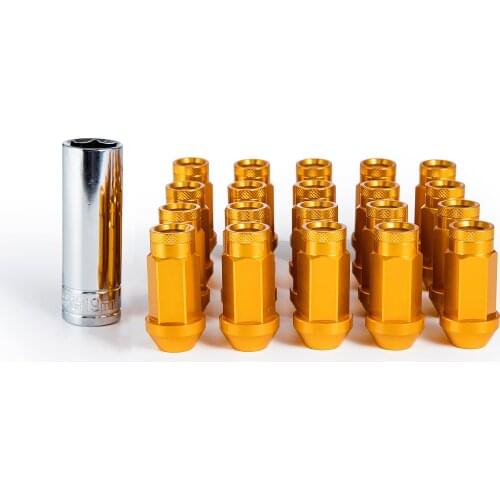 7075 Aluminium Alloy Wheel Lug Nuts Screw M12x1.5/1.25 M14x1.5Length 50mm 20 Pieces/Set