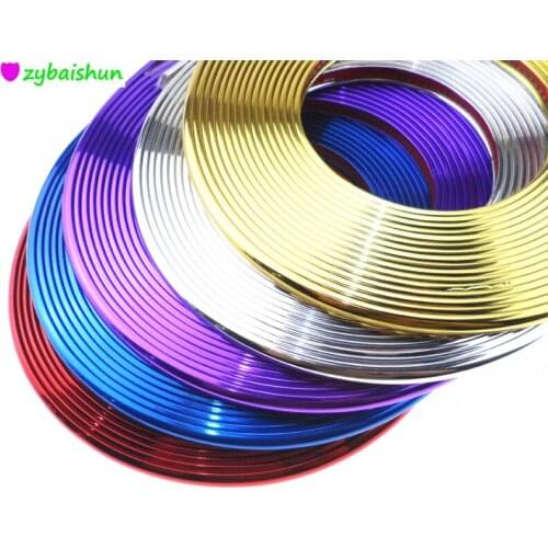 Car Tires Exterior Mouldings Trim Decorative Strip Line 8M Chromium Styling