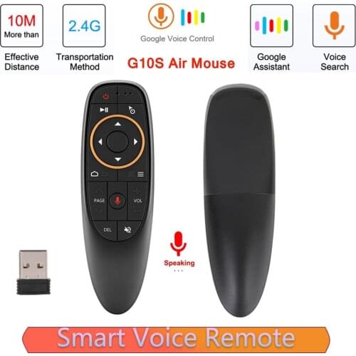 G10S Air Mouse for Android TV BOX USB Receiver Gyro Sensing Wireless Smart Areo Mouse 2.4G Voice Remote Control