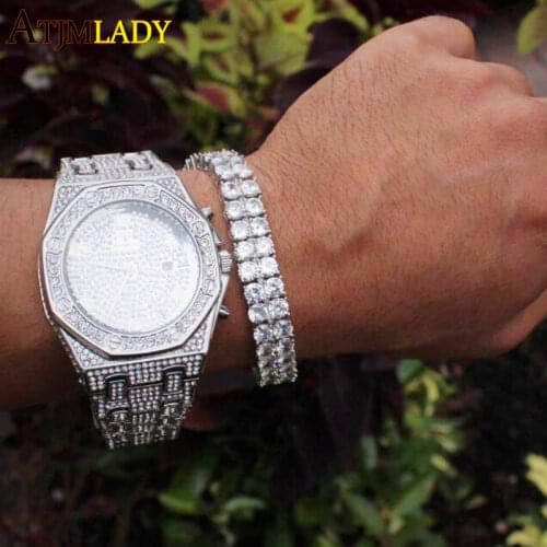 Two Row CZ Paved Tennis Chain Bracelet Gold Wrist Luxury Iced Out Bling Cubic Zirconia Fashion Unisex Women Men Trendy Jewelry