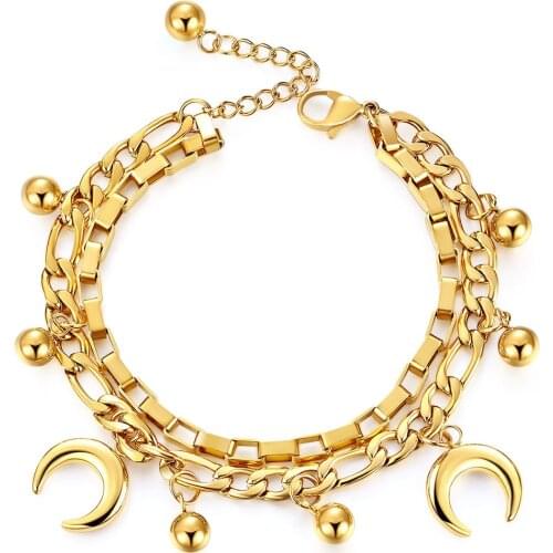 Fashion Bracelets for Women Stainless Steel Adjustable Gold Color Chain Bracelet Gift Woman Jewelry Wholesale B1216