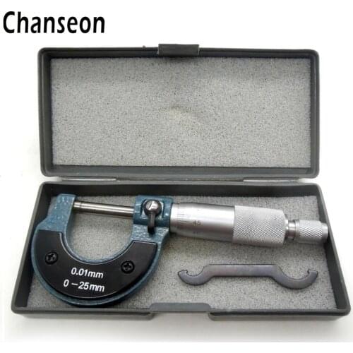 Chanseon Measuring Tools Outside Micrometer 0-25mm/0.01mm Stainless Steel Gauge Vernier Caliper