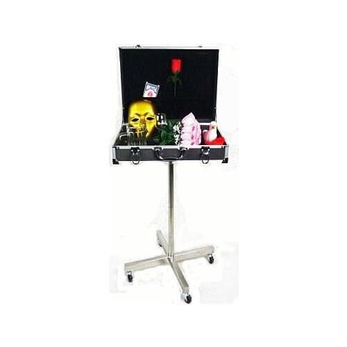 Black Aluminum Box Magic Table (Roller Type Stainless Steel Stents) - Magic Trick,Stage Magic,Accessories,Gimmick,Props,Magia