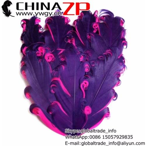 CHINAZP Factory Wholesale Price 50pcs/lot Top Quality Dyed Purple and Pink Nagorie Curled Feather Pad