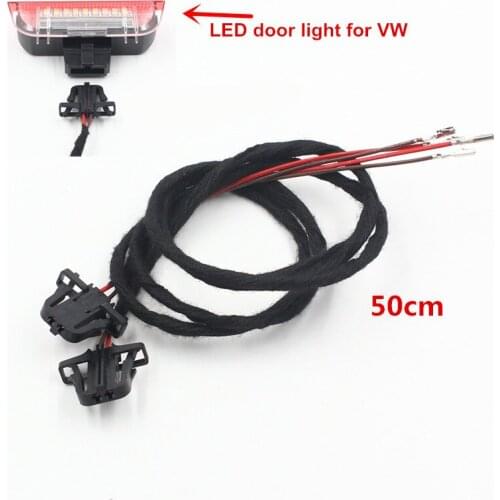 FSYLX For VW LED door warning courtesy welcome light extension harness cables for VW GOLF JETTA CC TIGUAN PASSAT MK5 door light