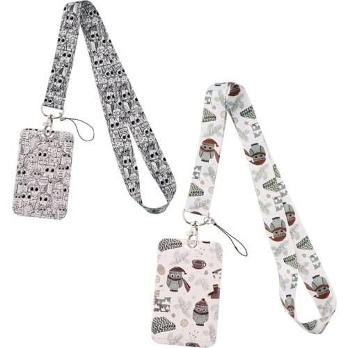 FD0751 1PC Animal Owl Lanyard For Keys Mobile Phone Hang Rope Keycord USB ID Card Badge Holder Keychain DIY Lanyards