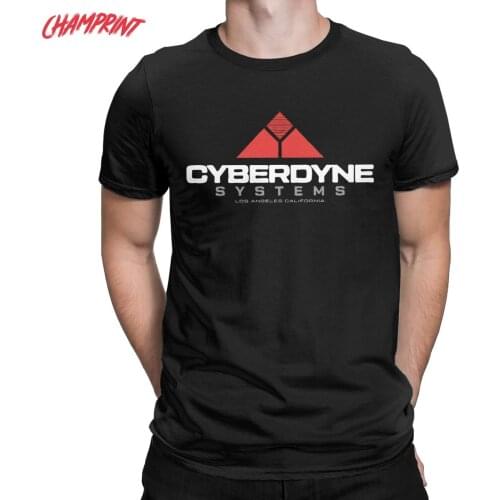 Terminator Cyberdyne Systems T Shirt Mens Cotton Awesome T-Shirt Arnold Schwarzenegger Holidays Tee Shirt Short Sleeve Clothes
