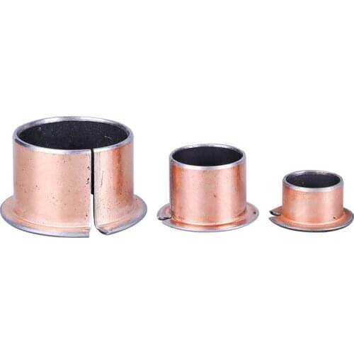 24pcs 6mm-8mm inside diameter brass sleeve open hollow flange cover through pass case composite bushing metallurgical bearing