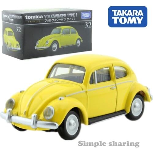 Takara Tomy Tomica Premium No. 32 Volkswagen Type 1 Model Kit Collectibles Diecast Miniature 1/58 Beetle Mould Hot Pop Baby Toys