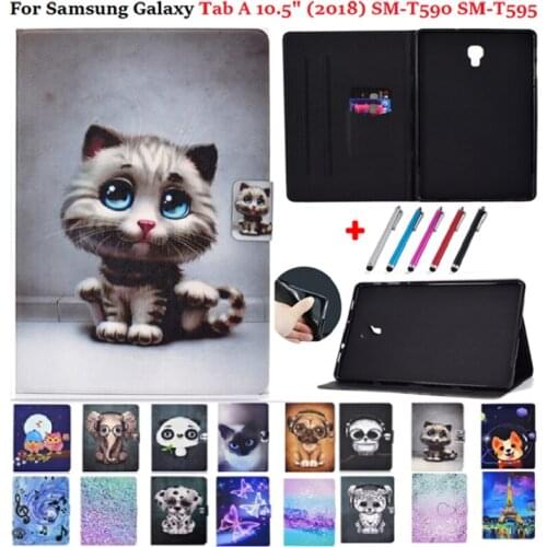 Painted Case for Samsung Galaxy Tab A 10.5 2018 SM-T590 T595 Tablet Stand Cover for Samsung Galaxy Tab A 10 5 Case SM-T595 Kids
