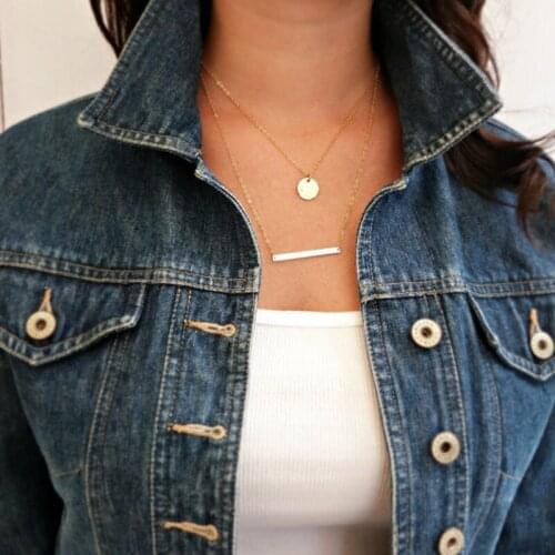 Present 2018 multi layer Choker Necklace collares Pendants Women Clavicle Chain Lady decorations Feminino Collar