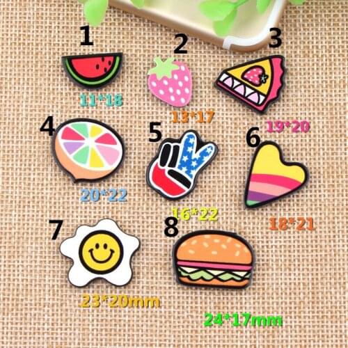 Planar Resin Cabochons 10pcs DIY Jewelry Findings Ornament Accessories Food Heart Watemelon Strawberry Lemon Patch Cabochons