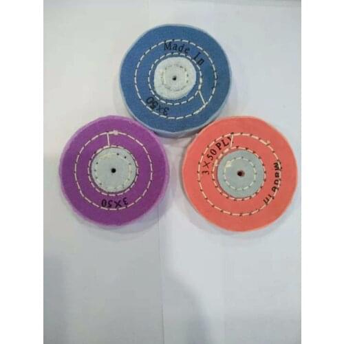 Free Shipping 3pcs 3" x 50 Jewelry Polish Cotton Buff Polishing Wheel for Motors