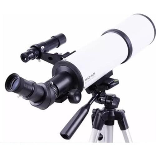 80AZ-PL25 Refraction Astronomical Telescope Childrens Adult Astronomical Telescope HD High-magnification Stargazing Mirror
