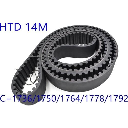HTD 14M synchronous belt C=1736/1750/1764/1778/1792 width 30/40/50mm Teeth 124 125 126 127 128 HTD14M 1736-14M 1778-14M