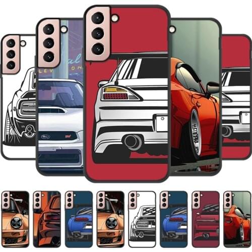 Luxury Car Tail Light Phone Case For Samsung Galaxy S21 S20 Plus Ultra Cases Japan JDM Silicone Funda Samsung S21 S20 FE