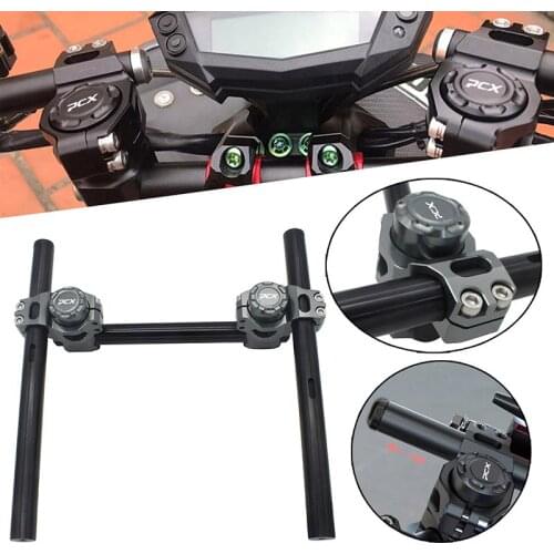 SEMSPEED Motorcycle Handlebar Mount Handle Grip Kit For Honda PCX 125 PCX 150 2010-2020 CNC 22MM 28MM Free Stretchable Tube