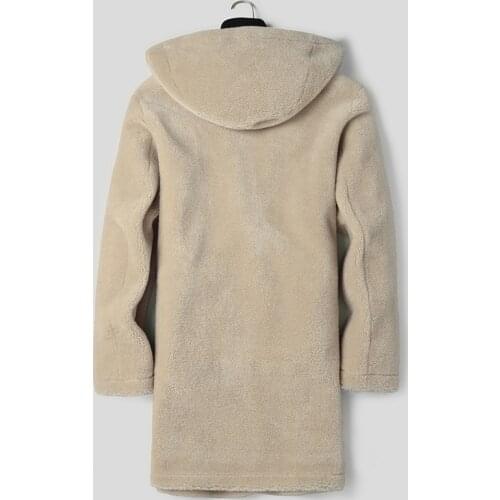 Wool Coat Men Winter Real Sheep Shearling Fur Long Coats Double-side Wear Suede Leather Jacket Veste L12-8201 MY1632