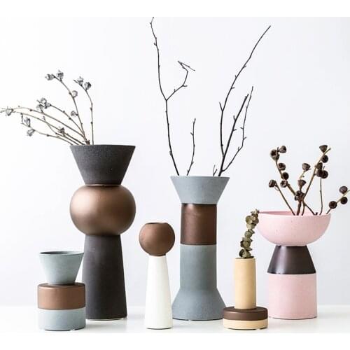 Scandinavian Ceramic vase Creative matte Matte Design vases tabletop Flower arrangement Ornament home decoration accessories