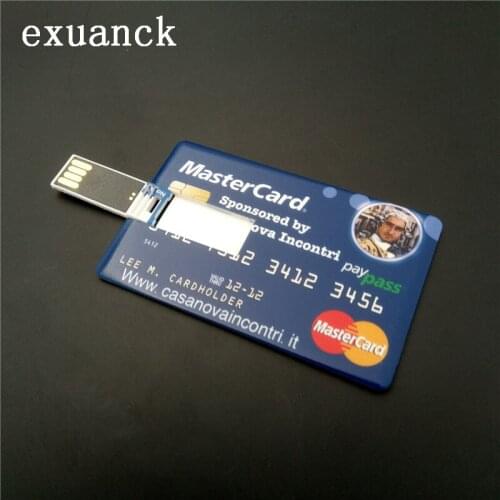 Exuanck white card usb pen drive custom print logo 4-32GB usb 2.0 memory stick flash card pendrive (over 10 pcs free logo)