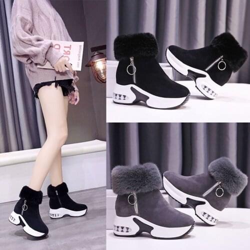 Women Ankle Boot Warm Plush Winter Shoes For Woman Boots High Heels Ladies Boot Women Snow Boots Winter Shoes Height Increasing