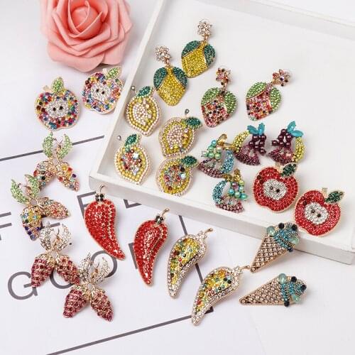 Fashion Crystal Earrings For Women Multi Statement Stud Earrings wedding party jewelry Accessories 2019