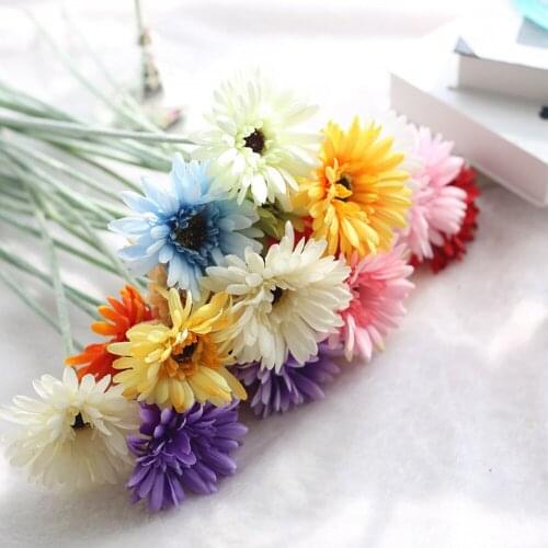 1pcs Small Silk Sunflower Handmake Artificial Flower Branch Wedding Decoration DIY Wreath Gift Box Ikebana Craft Fake Flower